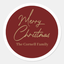 Merry Kerstmis Klassic Round Sticker