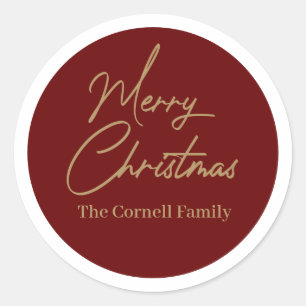 Merry Kerstmis Klassic Round Sticker