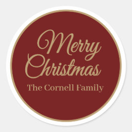 Merry Kerstmis Klassic Round Sticker