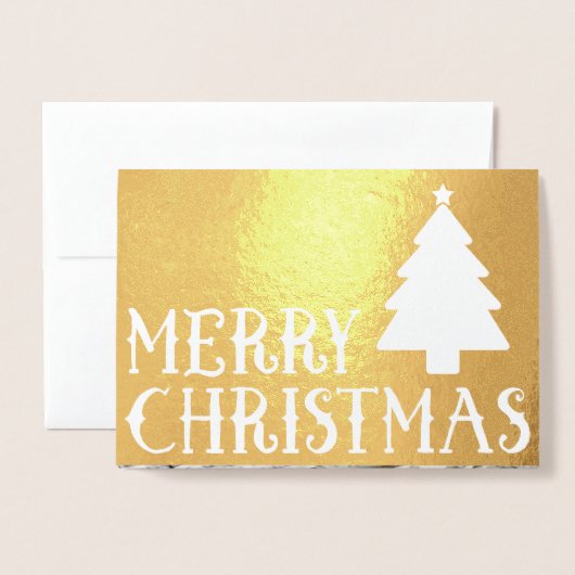 Merry Kerstmis Klassic Tree Theme Folie Kaarten (Voorkant met envelop)