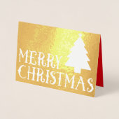Merry Kerstmis Klassic Tree Theme Folie Kaarten (Voorkant)