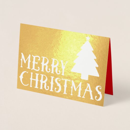 Merry Kerstmis Klassic Tree Theme Folie Kaarten (Voorkant)
