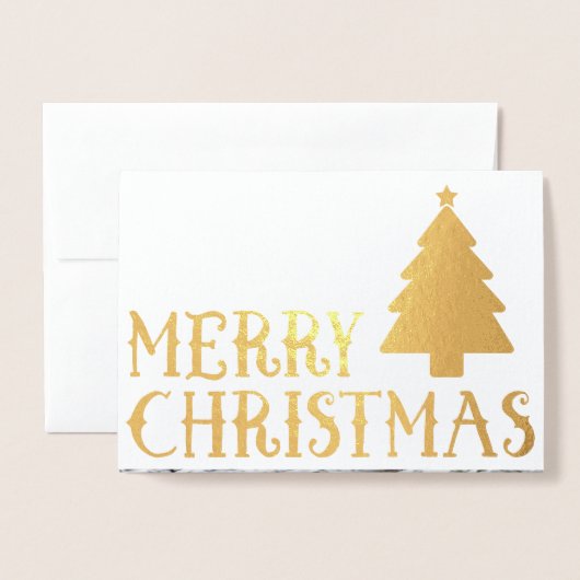 Merry Kerstmis Klassic Tree Theme Folie Kaarten (Voorkant met envelop)