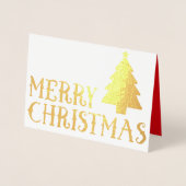 Merry Kerstmis Klassic Tree Theme Folie Kaarten (Voorkant)