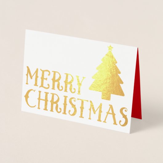 Merry Kerstmis Klassic Tree Theme Folie Kaarten (Voorkant)