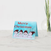 Merry Kerstmis Kleine Snowmen Feestdagen Kaart (Voorkant)