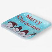 Merry Kerstmis Kleine Snowmen Papieren Bordje (Gebogen)