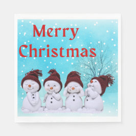 Merry Kerstmis Kleine Snowmen Servet