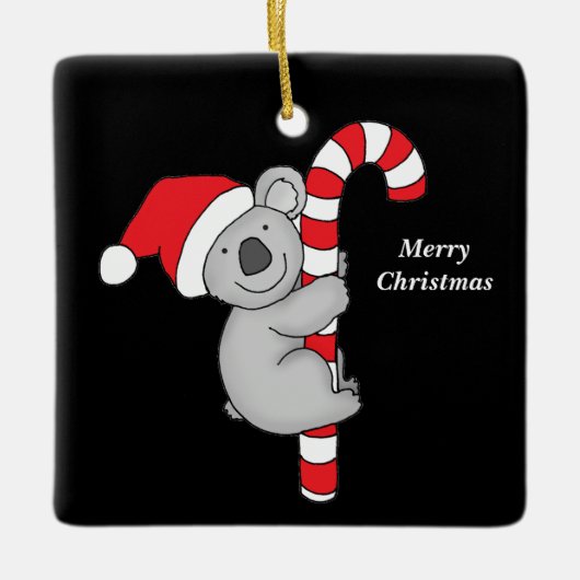 Merry Kerstmis Koala Beer keramische sieraad Keramisch Ornament (Voorkant)