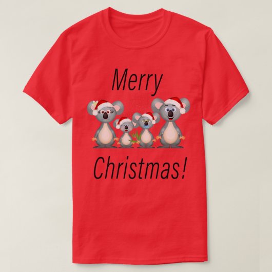 Merry Kerstmis Koala White T-shirt (Design voorkant)