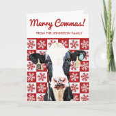 Merry Kerstmis Koe Holstein Boerderij Snowflake Kaart (Voorkant)