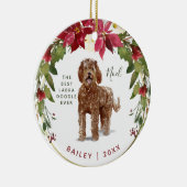 Merry Kerstmis Labradoodle | Voeg de foto van uw h Keramisch Ornament (Rechts)