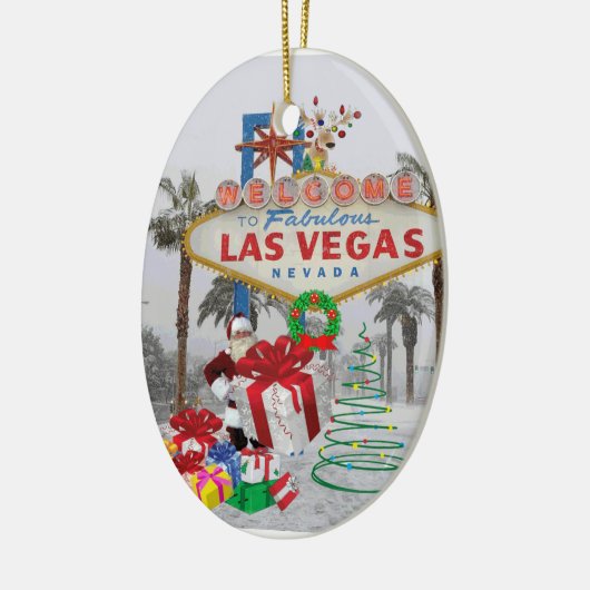 Merry Kerstmis Las Vegas Santa Ornament (Links)