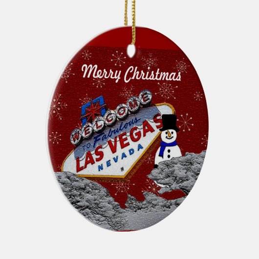 Merry Kerstmis Las Vegas Snowman Ornament (Rechts)