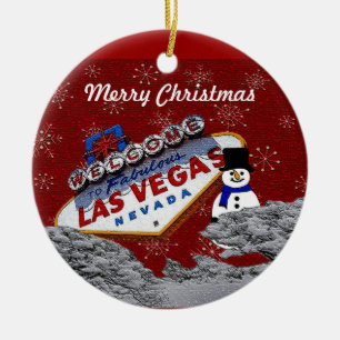 Merry Kerstmis Las Vegas Snowman Ornament