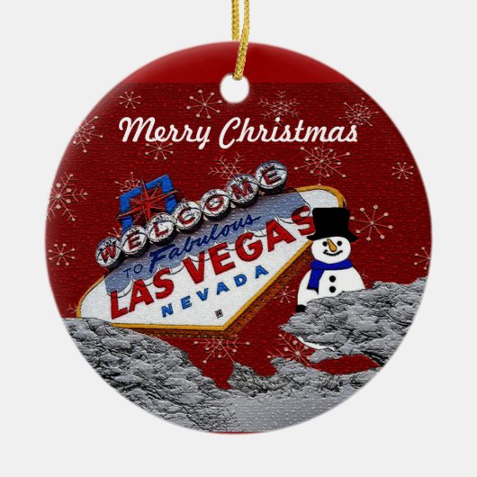 Merry Kerstmis Las Vegas Snowman Ornament (Voorkant)