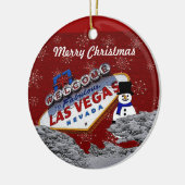 Merry Kerstmis Las Vegas Snowman Ornament (Links)
