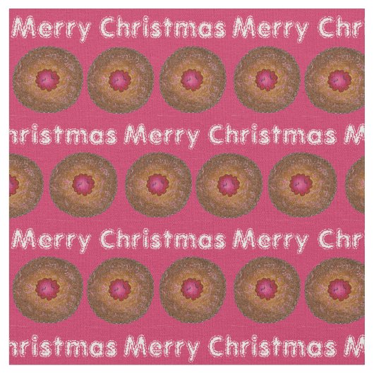 Merry Kerstmis Linzer Torte Cookie Holiday Baking Stof (Close Up)