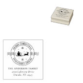 Merry Kerstmis  Logo Adres Rubberstempel (Gestempeld)