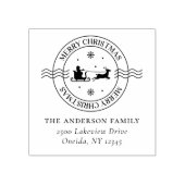 Merry Kerstmis  Logo Adres Rubberstempel (Afrduk)