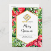 Merry Kerstmis Logo Business Postcard Briefkaart (Voorkant / Achterkant)