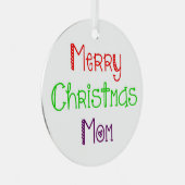 Merry Kerstmis Mam Omkeerbare Ornament (Voorkant Rechts)