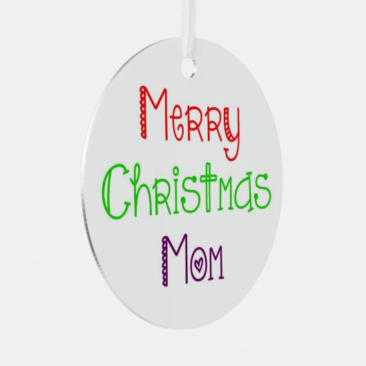 Merry Kerstmis Mam Omkeerbare Ornament (Voorkant Rechts)