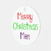 Merry Kerstmis Mam Omkeerbare Ornament (Voorkant links)