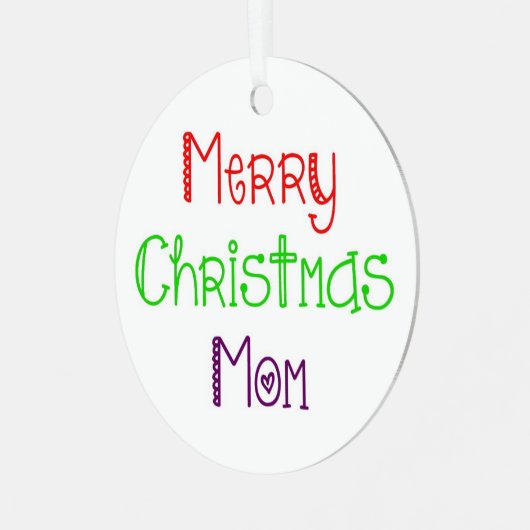 Merry Kerstmis Mam Omkeerbare Ornament (Voorkant links)