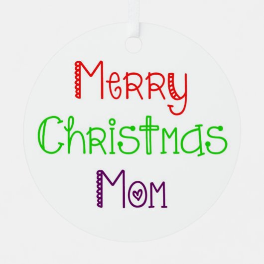 Merry Kerstmis Mam Omkeerbare Ornament (Voorkant)