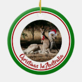 Merry Kerstmis Mate Santa Kangaroos Keramisch Ornament (Achterkant)