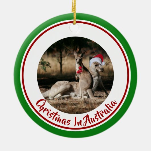 Merry Kerstmis Mate Santa Kangaroos Keramisch Ornament (Achterkant)