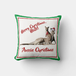 Merry Kerstmis Mate Santa Kangaroos Kussen