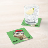 Merry Kerstmis Meerkat Santa Onderzetters (Insitu)