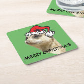 Merry Kerstmis Meerkat Santa Onderzetters (Schuin)