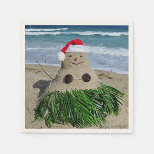 Merry Kerstmis Mele Kalikimaka Sandman Snowman Servetten (Voorkant)