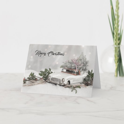 Merry Kerstmis Mercedes Benz Wenskaart Feestdagen Kaart (Voorkant)
