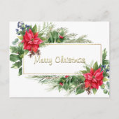 Merry Kerstmis met een rode wintergroet Feestdagenkaart (Voorkant)