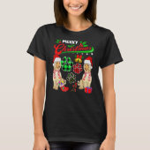 Merry Kerstmis met Pset Dog Paws Two Santa Afghan  T-shirt (Voorkant)