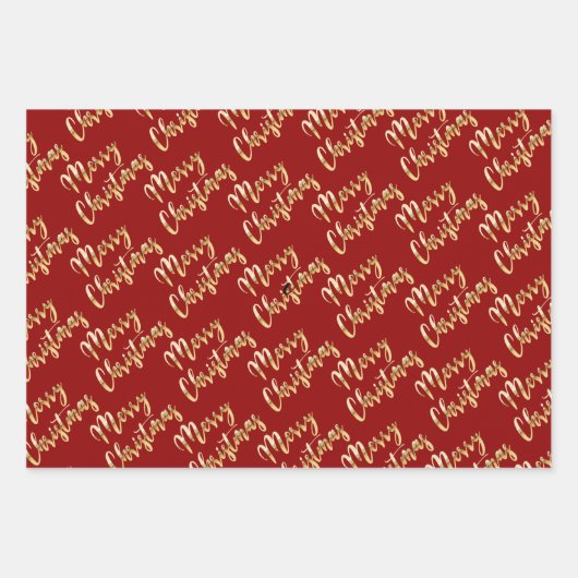 Merry Kerstmis met zwart groen rood Inpakpapier Vel (Voorkant 3)