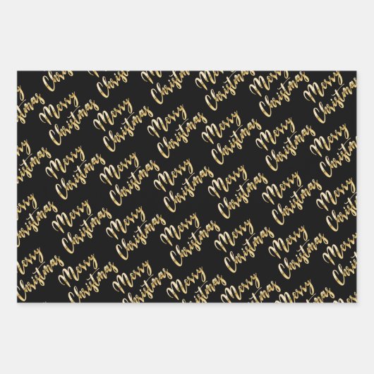 Merry Kerstmis met zwart groen rood Inpakpapier Vel (Voorkant)