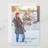 Merry Kerstmis Mint Polka Dots Feestdagenkaart (Voorkant)