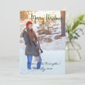 Merry Kerstmis Mint Polka Dots Feestdagenkaart (Staand voorkant)