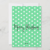 Merry Kerstmis Mint Polka Dots Feestdagenkaart (Achterkant)