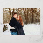 Merry Kerstmis Mistletoe 4 Foto Gold Folie Feestdagenkaart (Achterkant)