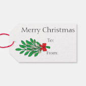 Merry Kerstmis Mistletoe Cadeaulabel (Achterkant Horizontaal)