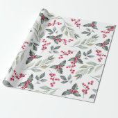 Merry Kerstmis Mistletoe Cadeaupapier (Uitgerold)