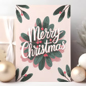 Merry Kerstmis Mistletoe Feestdagen Kaart