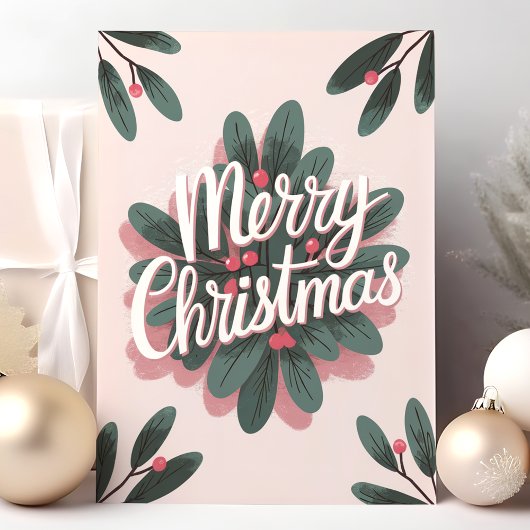 Merry Kerstmis Mistletoe Feestdagen Kaart