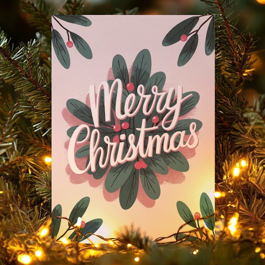 Merry Kerstmis Mistletoe Feestdagen Kaart
